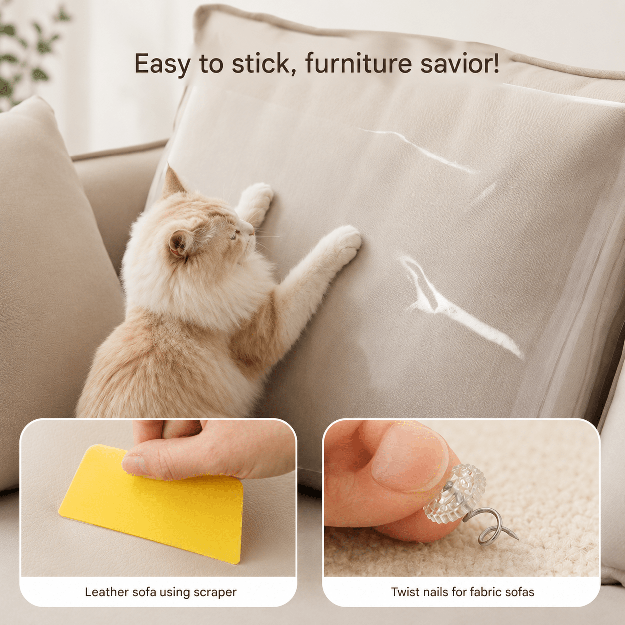 Transparent Cat Scratch Furniture Protector Film - 8 Pack - Coco & Harley - Home & Garden > Bedding > Mattress Protectors - V888-ELOSUNG34834