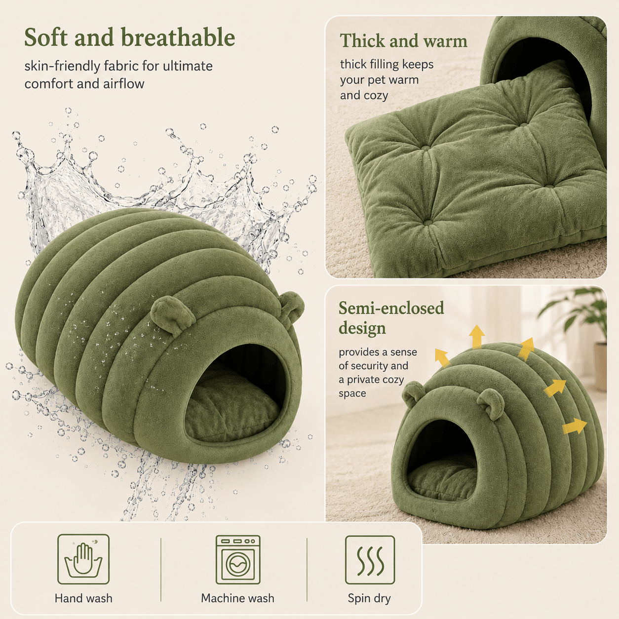 Cozy Winter Cat Cave - Coco & Harley - Pet Care > Cat Supplies > Cat Furniture - V1258-DP02-BOL-493