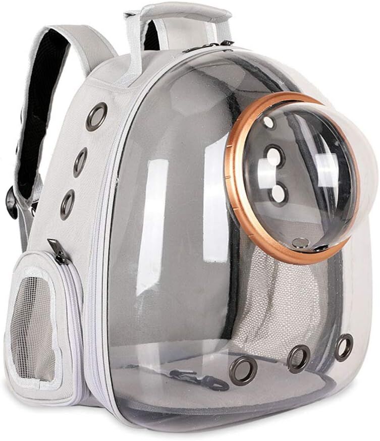Space Capsule Cat Backpack Small-Medium - Coco & Harley - Pet Care > Cat Supplies > Cat Carriers & Crates - V1107-PETBACKPACK-GREY