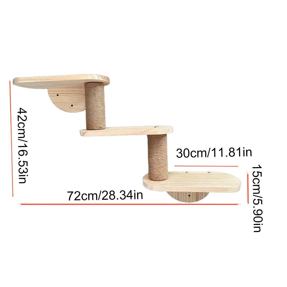 Wall Mounted Cat Climbing Shelf - Coco & Harley - Pet Care > Cat Supplies > Cat Furniture - V528-CAT-STAIRS-3-262026