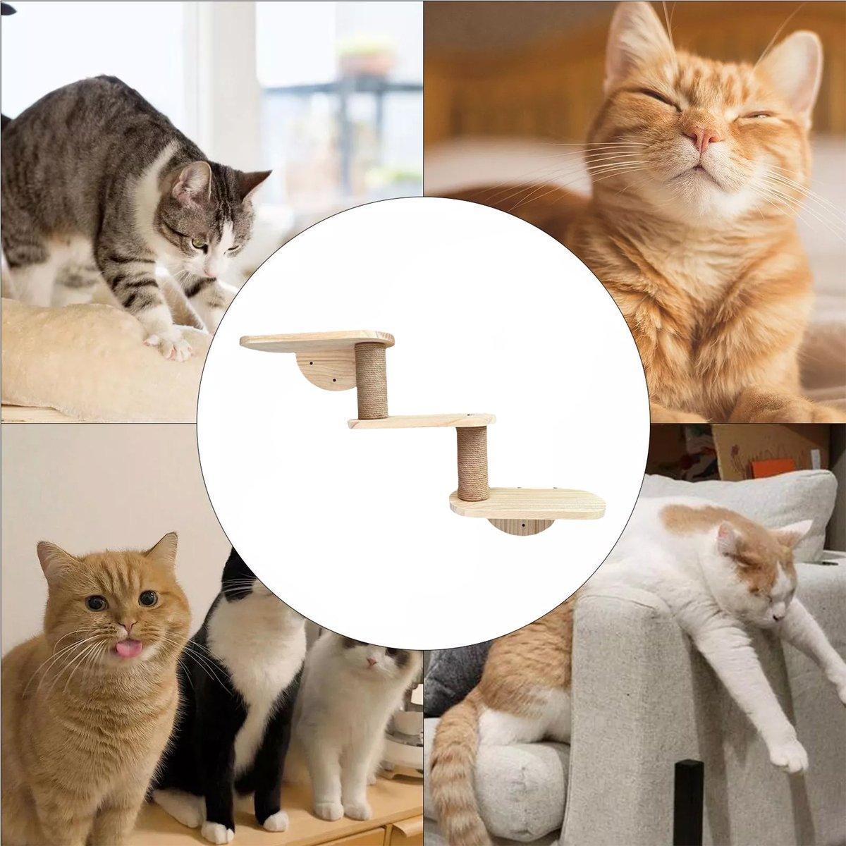 Wall Mounted Cat Climbing Shelf - Coco & Harley - Pet Care > Cat Supplies > Cat Furniture - V528-CAT-STAIRS-3-262026