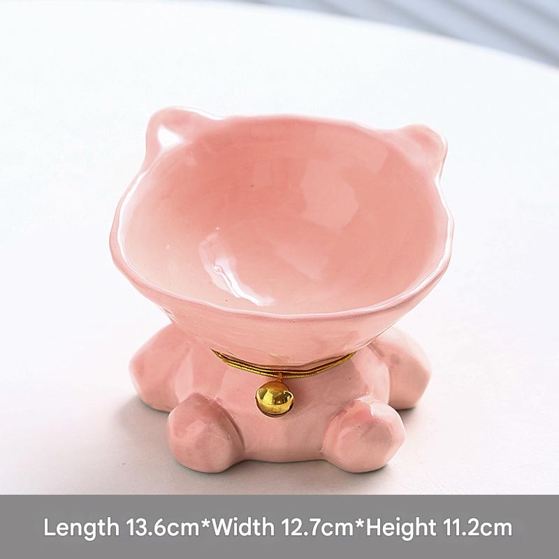 Ceramic Cat Bowl - Pink