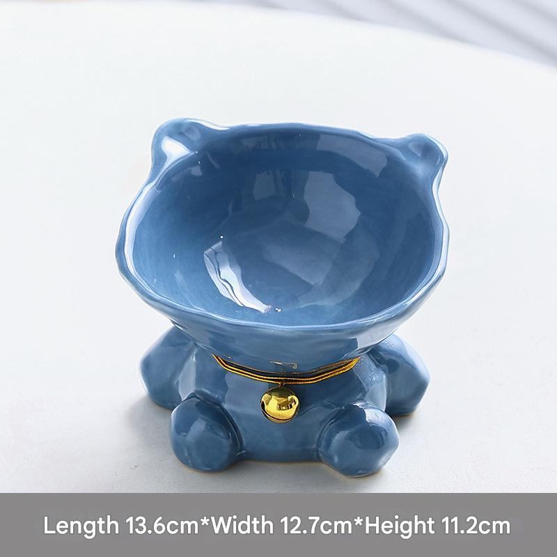 Ceramic Cat Bowl - Blue