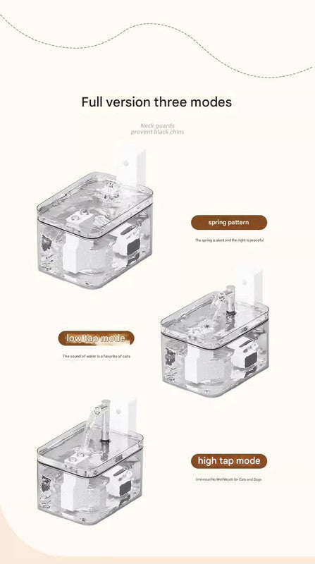 Wireless Sensor Pet Water Fountain - 1.5L - Matte White