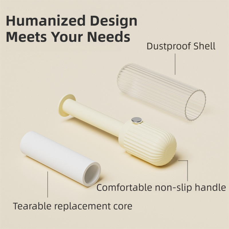 Green Portable Mini Lint Roller Set for Pet Hair Cleaning - 6 Refills (180 Sheets Total), Sticky Dust Remover Brush for Clothes & Travel