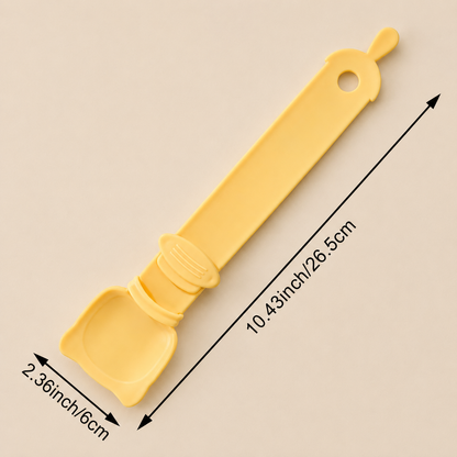 yellow cat treat feeding spoon with measurements