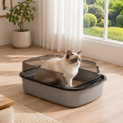 High Side Cat Litter Box with Scoop