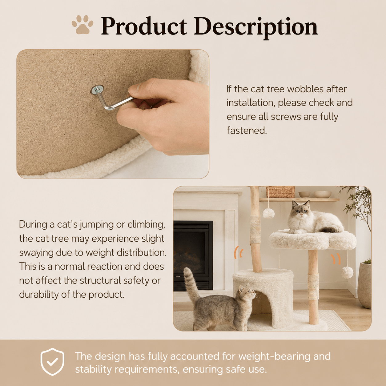 Cat Tree Condo 120cm - Coco & Harley - Pet Care > Cat Supplies > Cat Scratching Posts - V178-66924