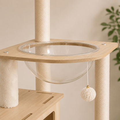 i.Pet Cat Tree Tower 142cm - Coco & Harley - Pet Care > Cat Supplies > Cat Furniture - PET-CAT-WOOD142-BE