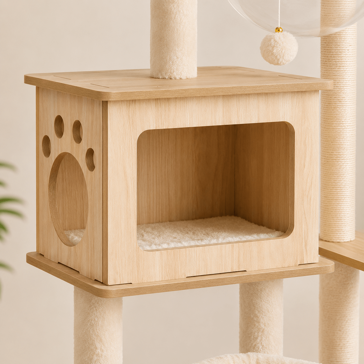 i.Pet Cat Tree Tower 142cm - Coco & Harley - Pet Care > Cat Supplies > Cat Furniture - PET-CAT-WOOD142-BE