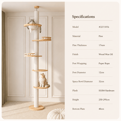 HONEYPOTCAT Sky Pillar Cat Tower - Coco & Harley - Pet Care > Cat Supplies > Cat Furniture - V390-221101B