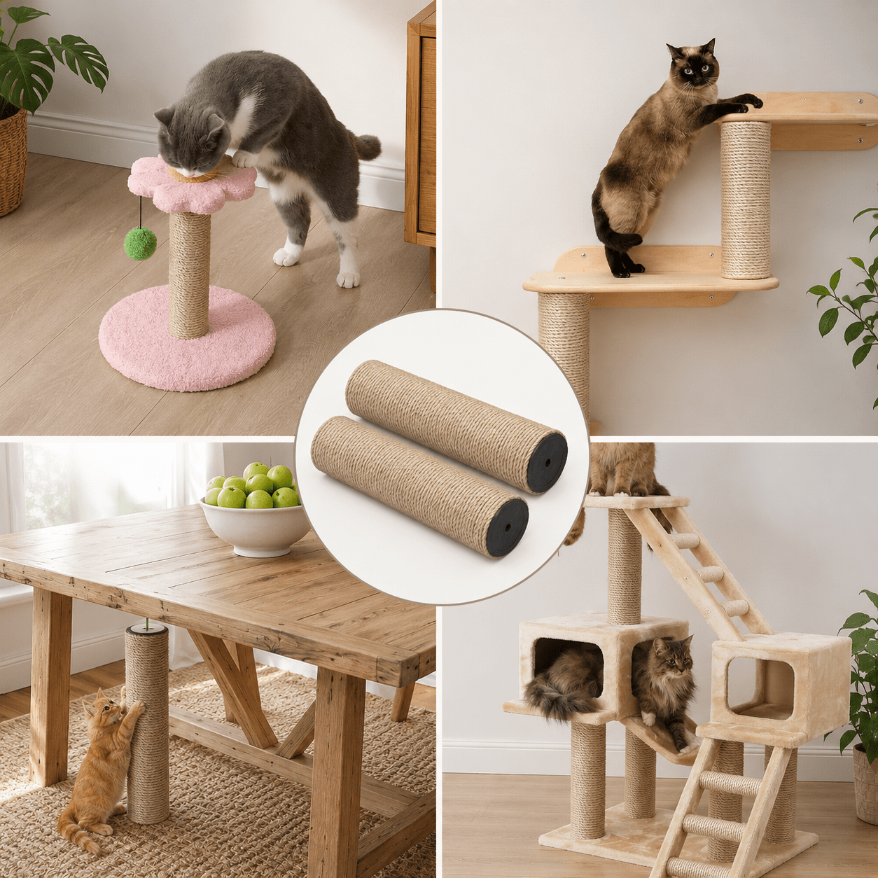 Sisal Replacement Scratching Posts - Coco & Harley - Pet Care > Cat Supplies > Cat Scratchers - V528-TWINE-POST-2PCS-20CM-684101