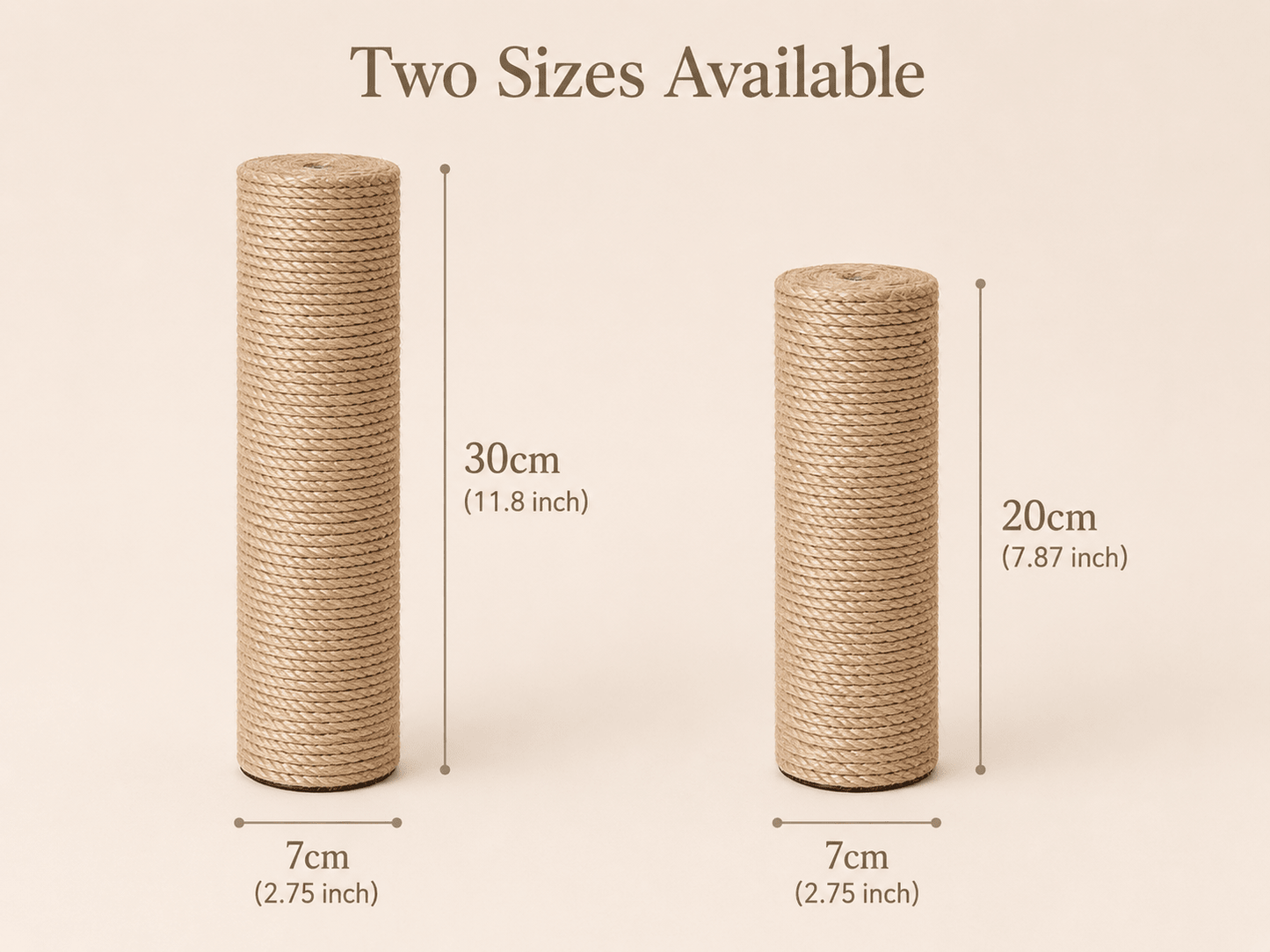 Sisal Replacement Scratching Posts - Coco & Harley - Pet Care > Cat Supplies > Cat Scratchers - V528-TWINE-POST-2PCS-20CM-684101