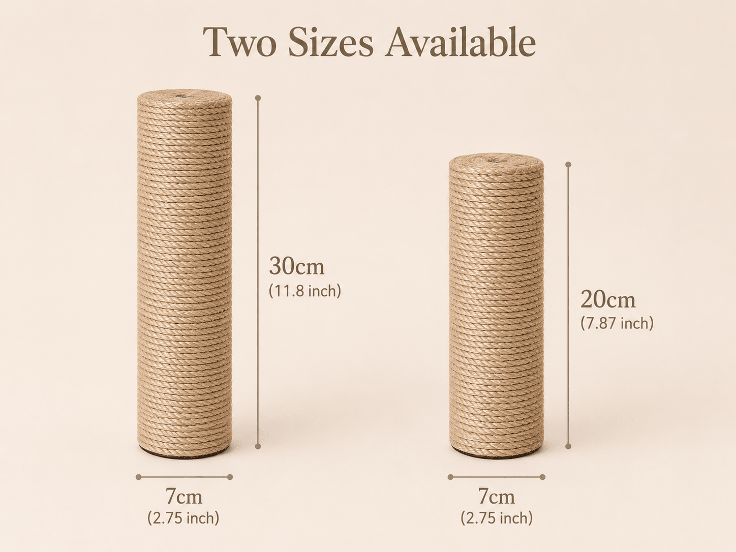 Sisal Replacement Scratching Posts - Coco & Harley - Pet Care > Cat Supplies > Cat Scratchers - V528-TWINE-POST-2PCS-20CM-684101