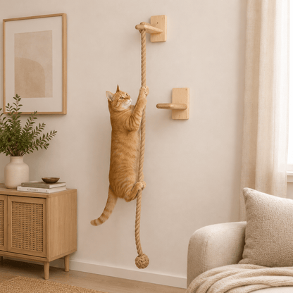 Cat Climbing Rope and Jumping Platform - Coco & Harley - Pet Care > Cat Supplies > Cat Scratchers - V528-CAT-CLIMBER-15DK-491437