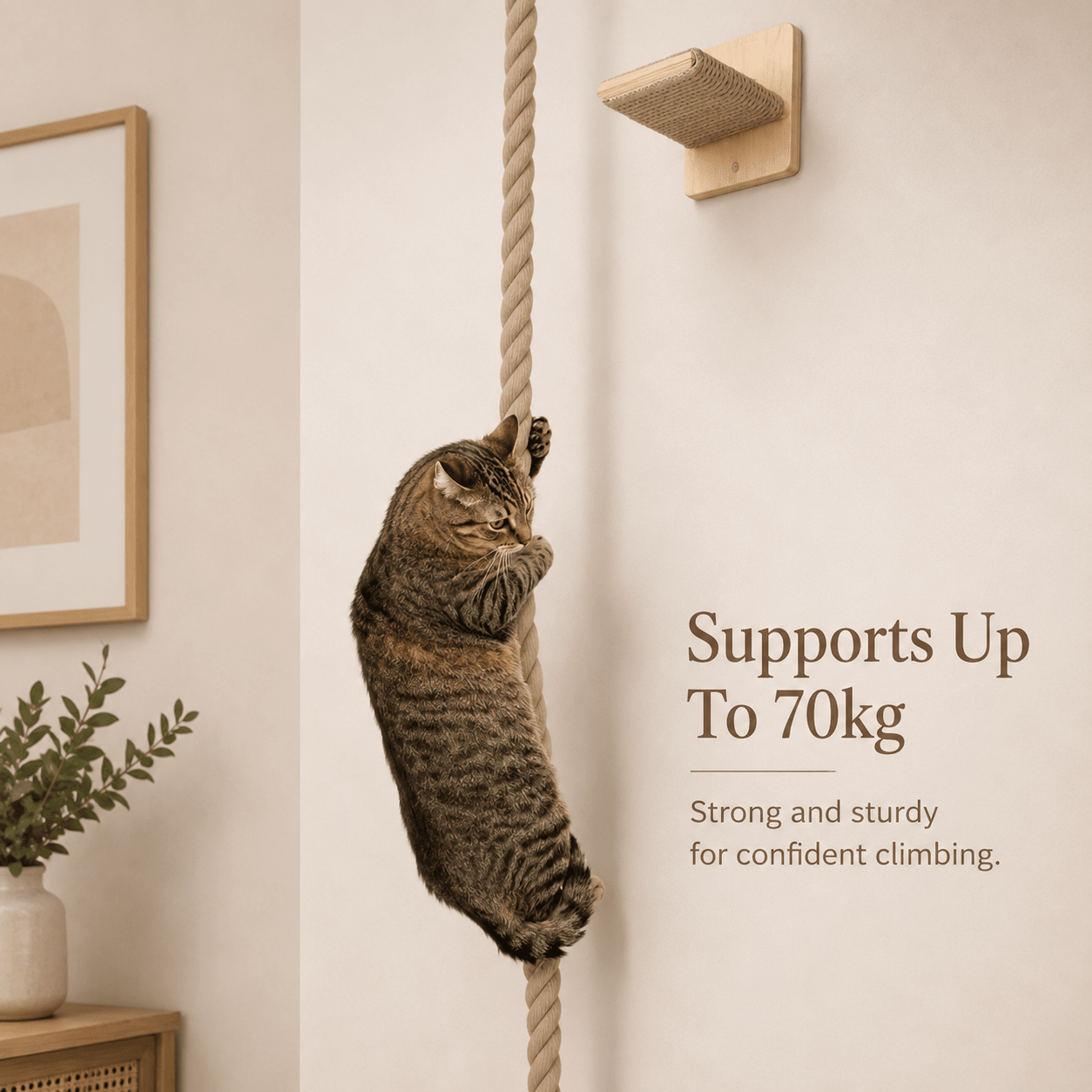 Cat Climbing Rope and Jumping Platform - Coco & Harley - Pet Care > Cat Supplies > Cat Scratchers - V528-CAT-CLIMBER-15DK-491437