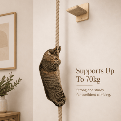 Cat Climbing Rope and Jumping Platform - Coco & Harley - Pet Care > Cat Supplies > Cat Scratchers - V528-CAT-CLIMBER-15DK-491437