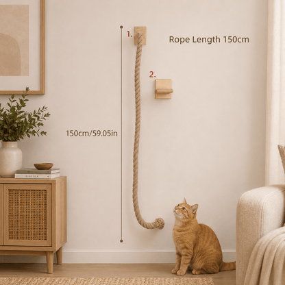 Cat Climbing Rope and Jumping Platform - Coco & Harley - Pet Care > Cat Supplies > Cat Scratchers - V528-CAT-CLIMBER-15DK-491437