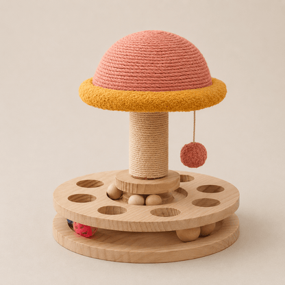 Interactive Cat Scratching Post with Ball Track - Coco & Harley - Pet Care > Toys > Cat Toys - V888-ELOSUNG13625