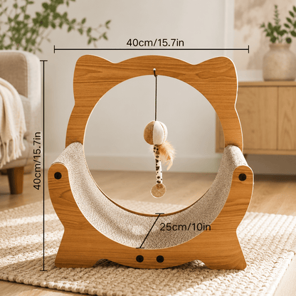 Wooden Cat Cradle & Scratch Board with Hanging Toy - Coco & Harley - Pet Care > Cat Supplies > Cat Scratchers - V528-CAT-SOFA-MOON-804004