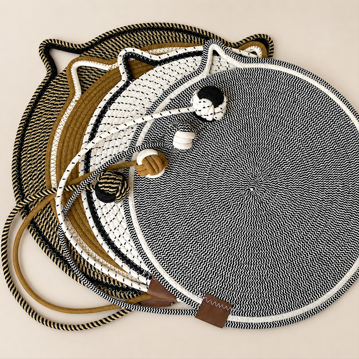 Durable Cat Scratching Mat with Attached Toy Ball