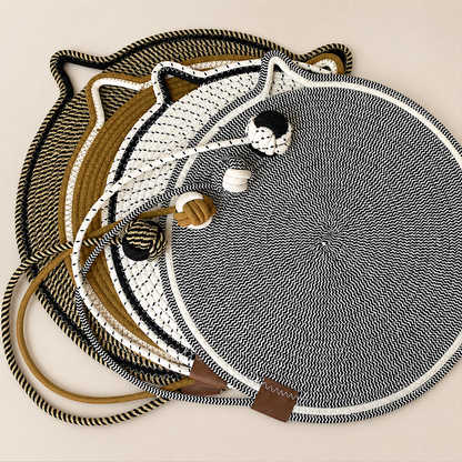 Durable Cat Scratching Mat with Attached Toy Ball