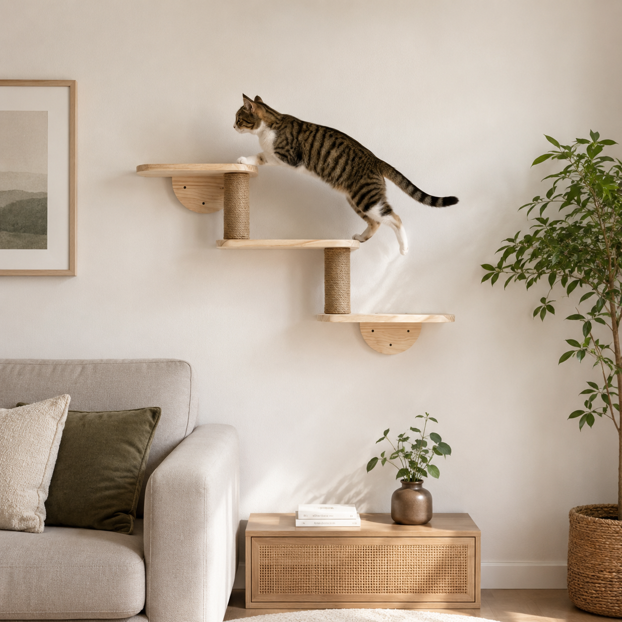 Wall Mounted Cat Climbing Shelf