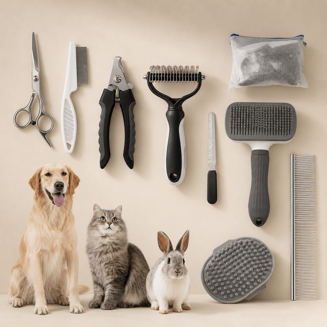 Professional 9-Piece Pet Grooming Kit - Coco & Harley - Pet Care > Cleaning & Maintenance > Pet Cleaning Supplies - V888-ELOSUNG32403