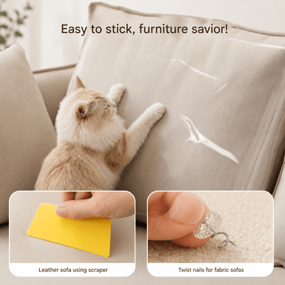 Transparent Cat Scratch Furniture Protector Film - 8 Pack - Coco & Harley - Home & Garden > Bedding > Mattress Protectors - V888-ELOSUNG34834