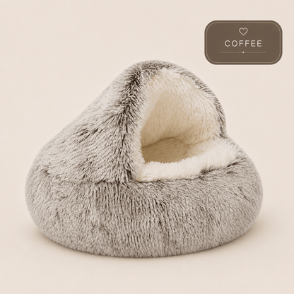 Cozy Plush Hooded Pet Bed - Coco & Harley - Pet Care > Cat Supplies > Cat Carriers & Crates - V888-ELOSUNG11041