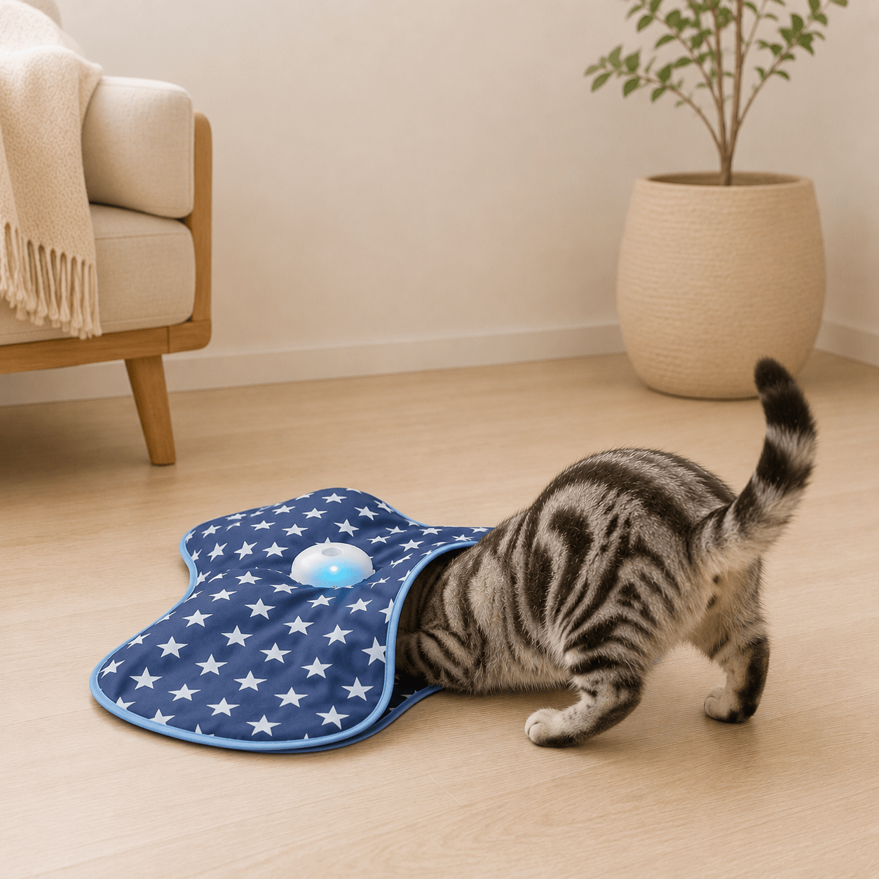 Interactive Cat Play Tunnel & Hunting Cover Dark Blue - Coco & Harley - Pet Care > Toys > Cat Toys - V888-ELOSUNG38017