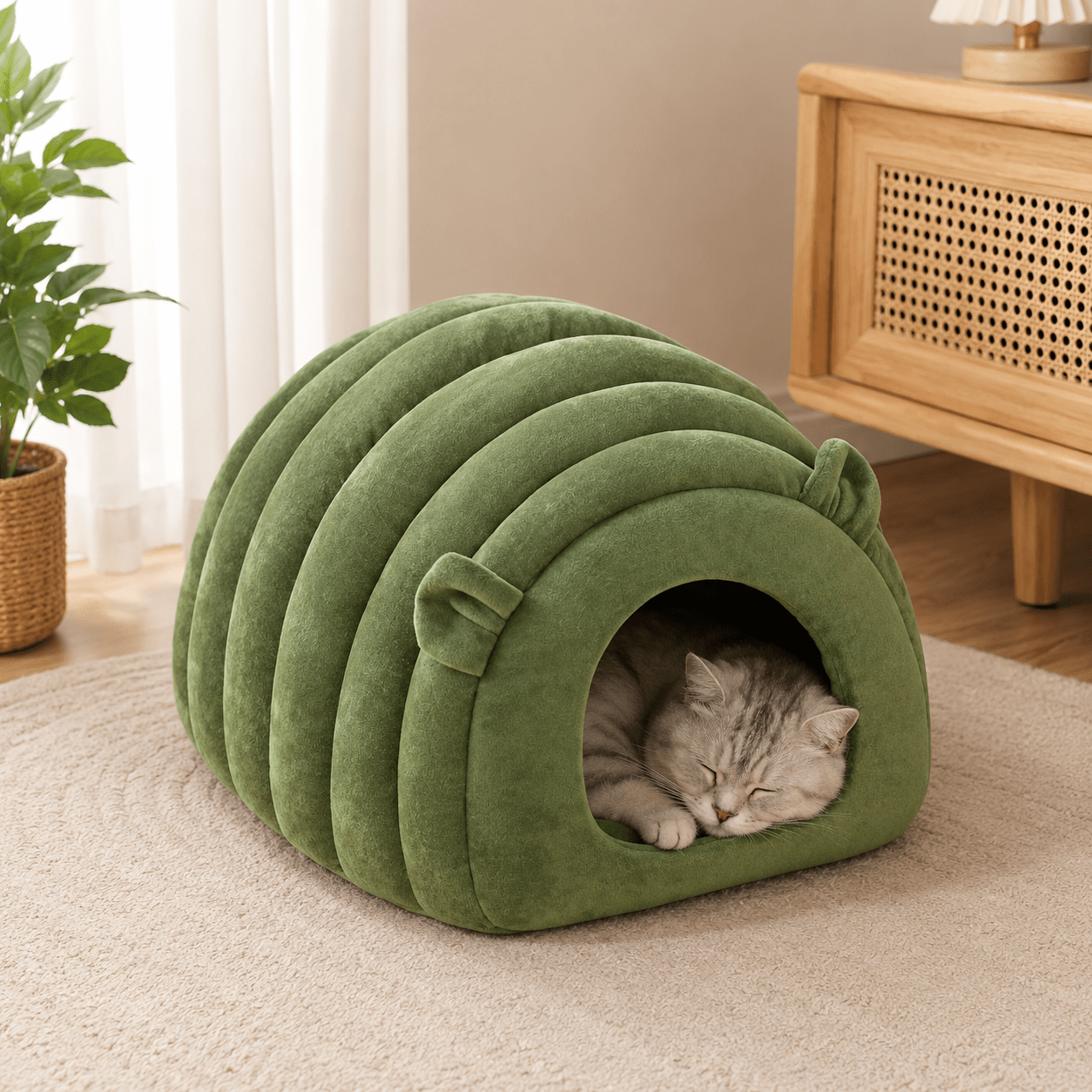 Cozy Winter Cat Cave - Coco & Harley - Pet Care > Cat Supplies > Cat Furniture - V1258-DP02-BOL-493