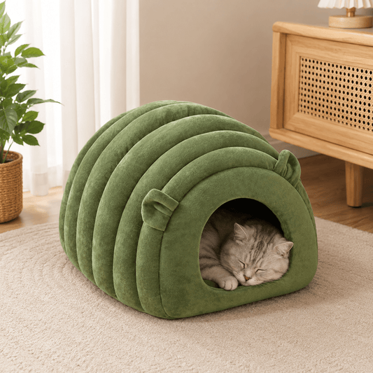 Cozy Winter Cat Cave - Coco & Harley - Pet Care > Cat Supplies > Cat Furniture - V1258-DP02-BOL-493