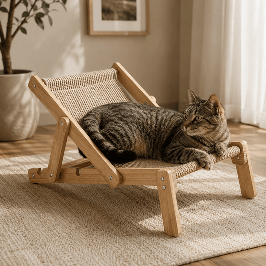 Adjustable Wooden Cat Lounge Chair - Coco & Harley - Pet Care > Cat Supplies > Cat Furniture - V888-ELOSUNG10733