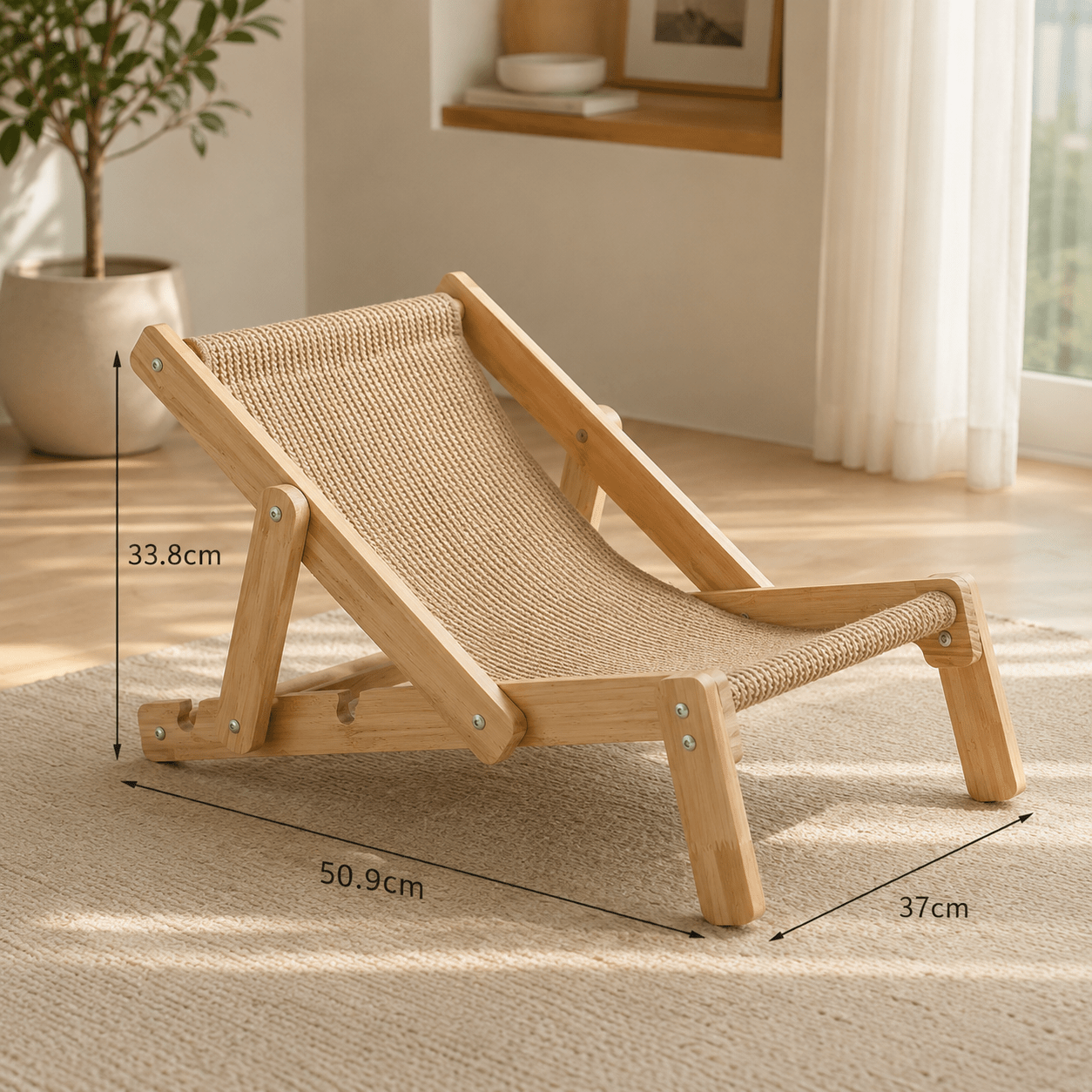 Adjustable Wooden Cat Lounge Chair - Coco & Harley - Pet Care > Cat Supplies > Cat Furniture - V888-ELOSUNG10733