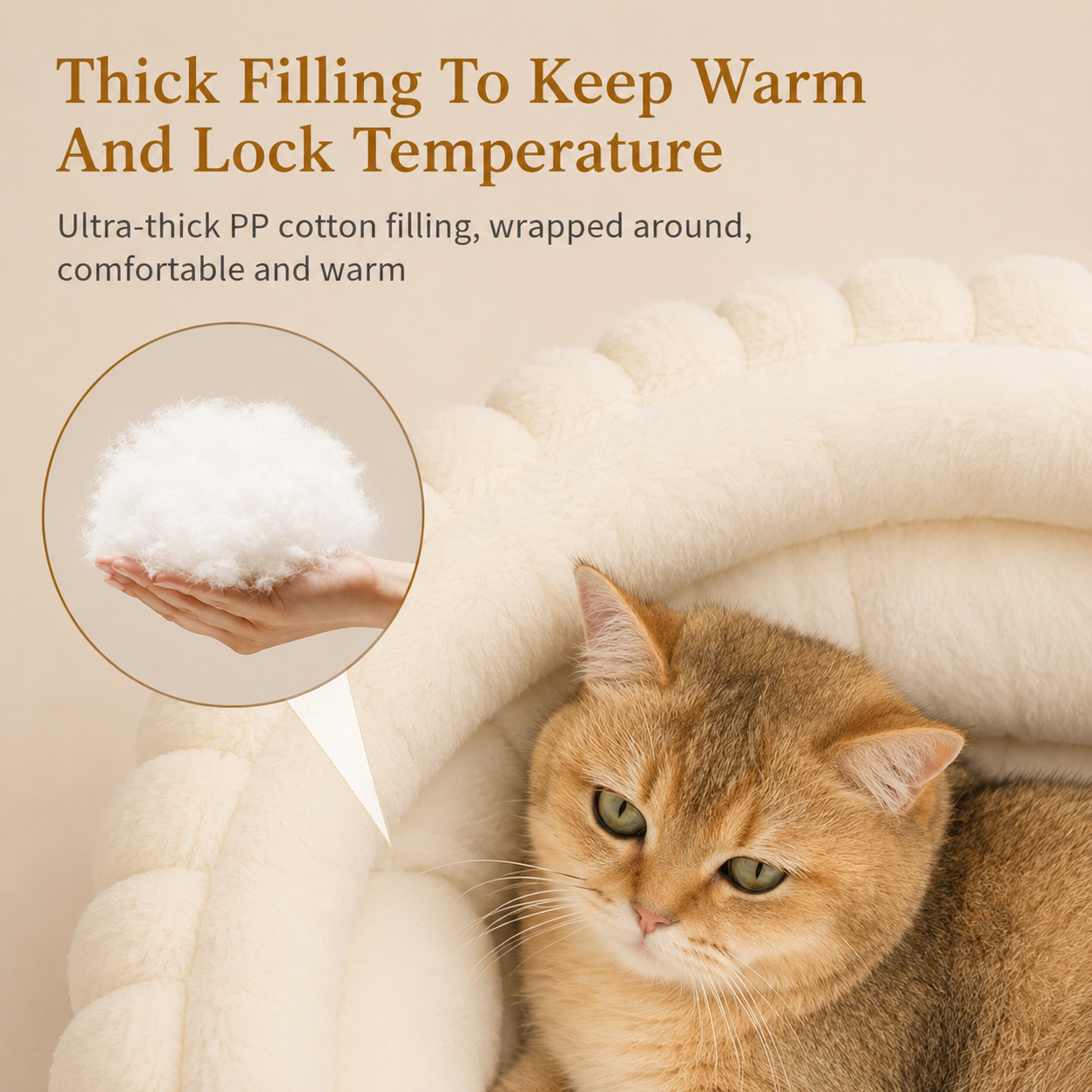 Plush Round Pet Bed for All Seasons