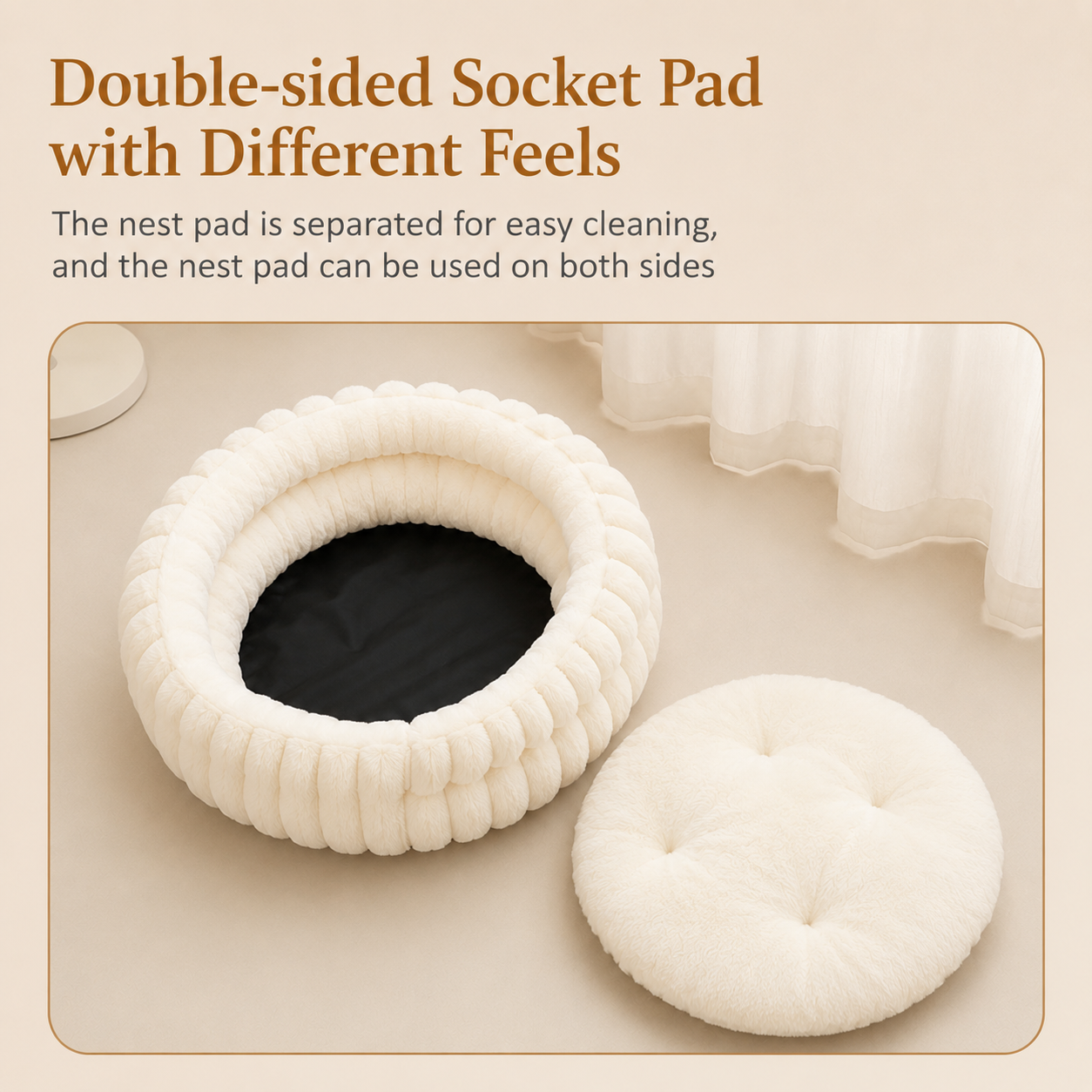 Plush Round Pet Bed for All Seasons