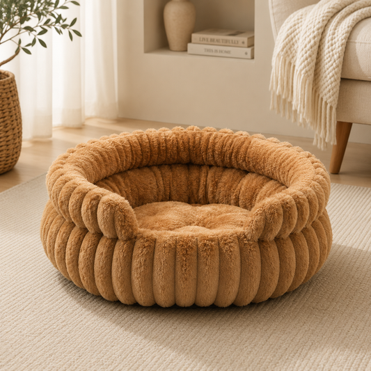Plush Round Pet Bed for All Seasons