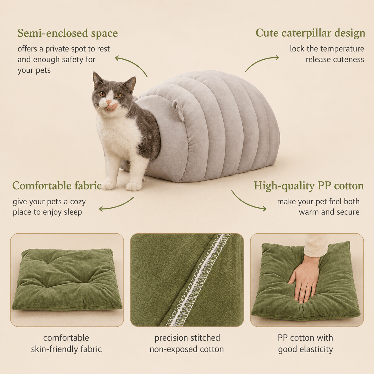 Cozy Winter Cat Cave - Coco & Harley - Pet Care > Cat Supplies > Cat Furniture - V1258-DP02-BOL-493