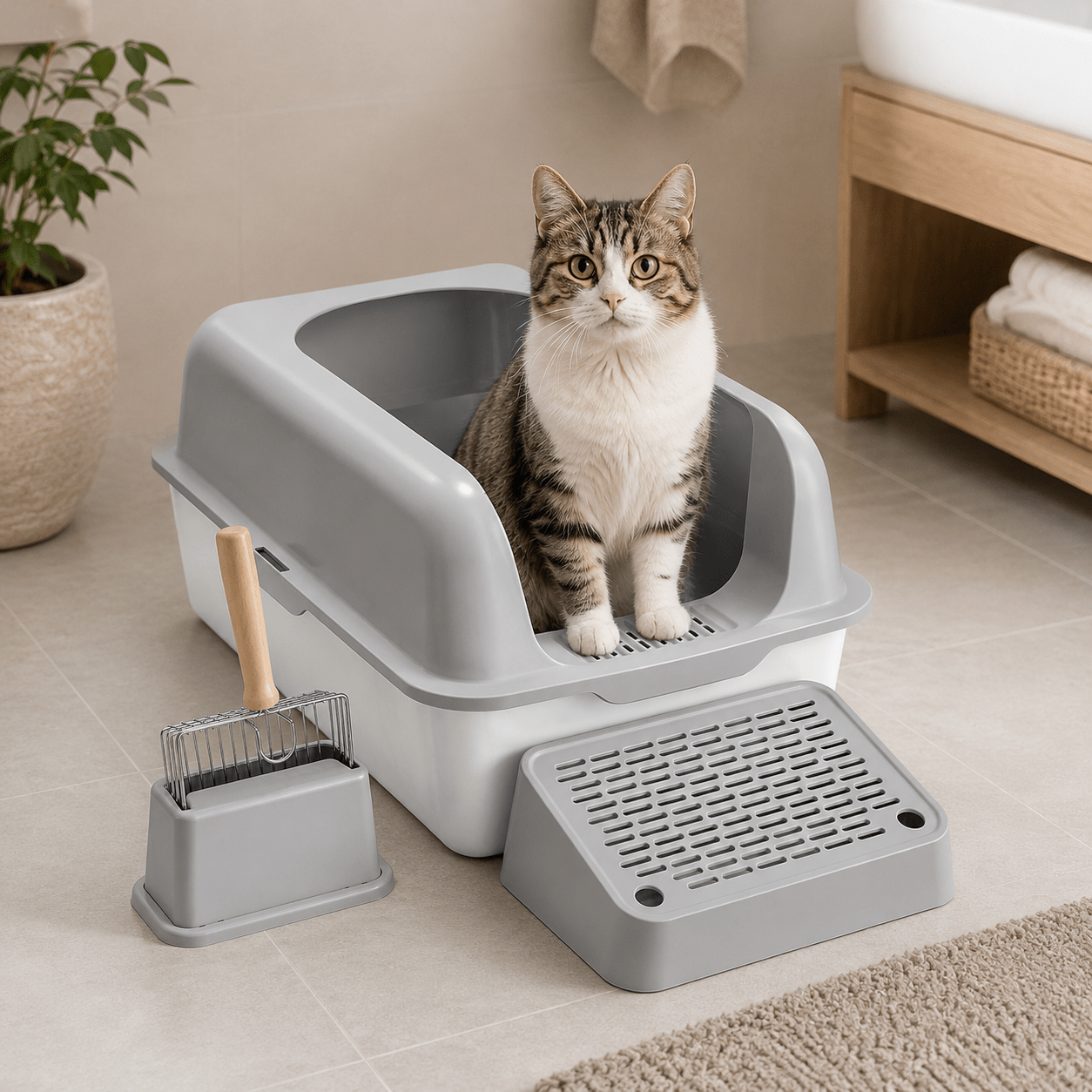 Stainless Steel Cat Litter Box - Coco & Harley - Pet Care > Cat Supplies > Cat Litter - V952-BKFSMSPBXGSLHVLT6V0