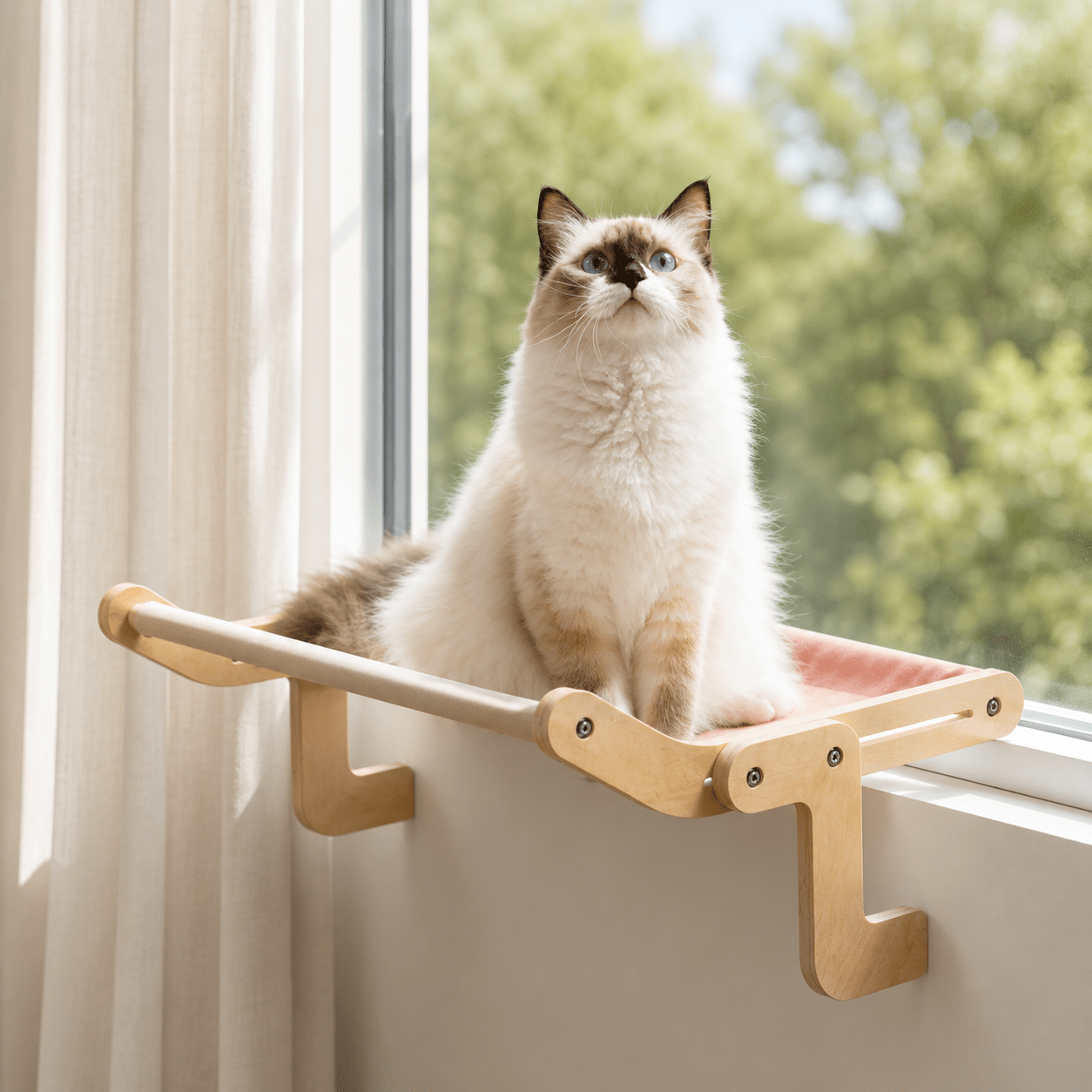 Window Hanging Cat Hammock - Coco & Harley - Pet Care > Cat Supplies > Cat Furniture - V528-CAT-HAMMOCK-PINK-367577