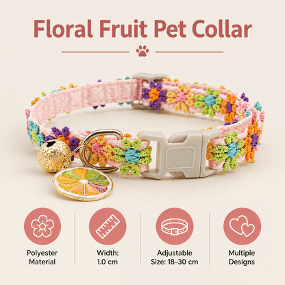 Floral Lace Cat Collar with Bell and Charm - Coco & Harley - Pet Care > Dog Supplies > Dog Collars, Leads & Harnesses - V888-ELOSUNG54807