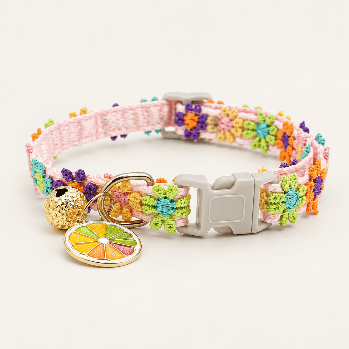 Floral Lace Cat Collar with Bell and Charm - Coco & Harley - Pet Care > Dog Supplies > Dog Collars, Leads & Harnesses - V888-ELOSUNG54807