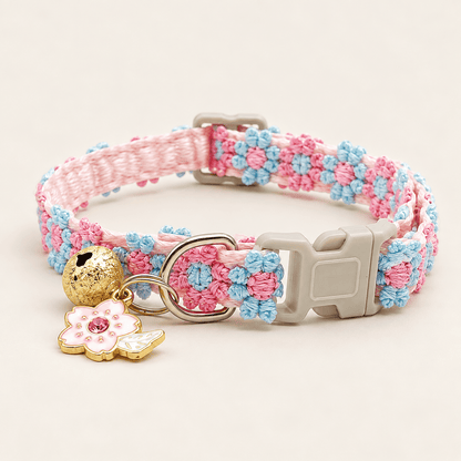 Floral Lace Cat Collar with Bell and Charm - Coco & Harley - Pet Care > Dog Supplies > Dog Collars, Leads & Harnesses - V888-ELOSUNG54809