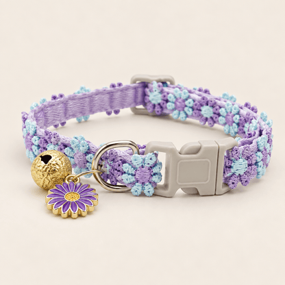 Floral Lace Cat Collar with Bell and Charm - Coco & Harley - Pet Care > Dog Supplies > Dog Collars, Leads & Harnesses - V888-ELOSUNG54812