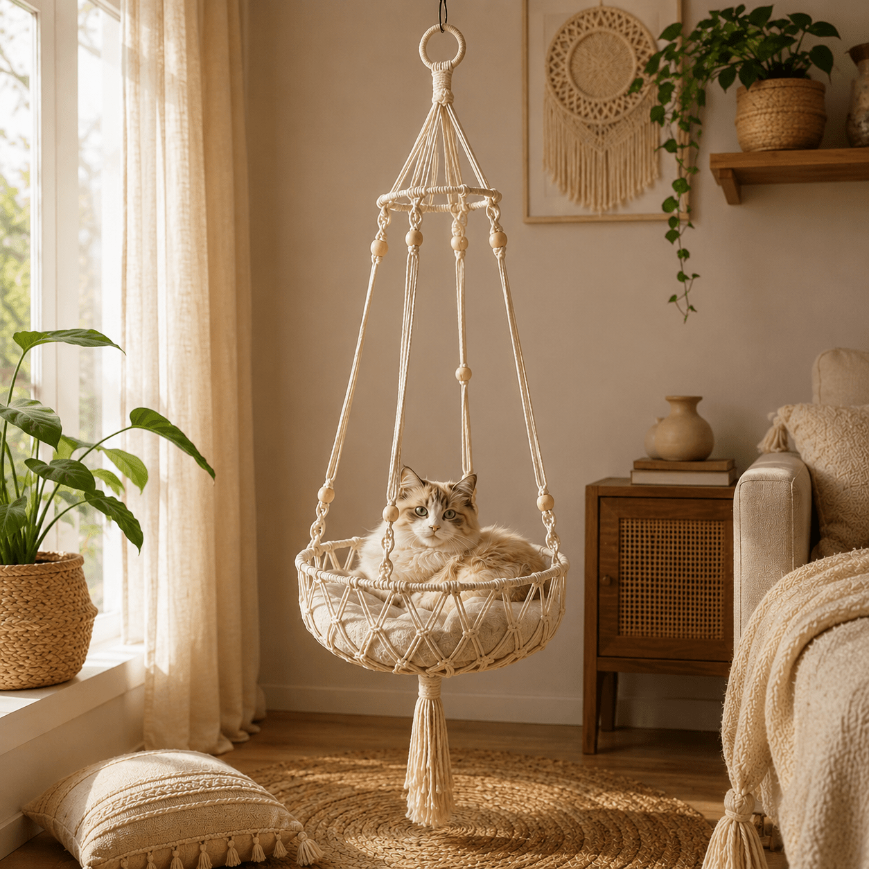 Bohemian Cat Hammock Bed - Coco & Harley - Pet Care > Cat Supplies > Cat Furniture - V888-ELOSUNG26570