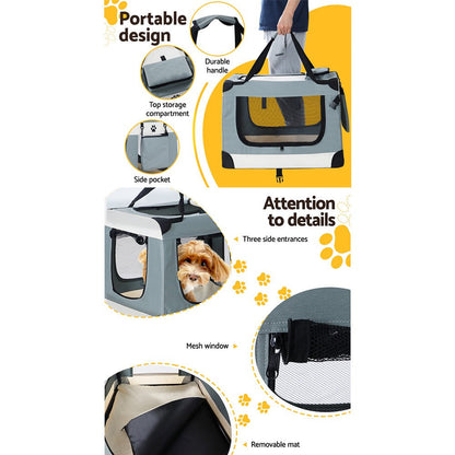 i.Pet Pet Carrier - Coco & Harley - Pet Care > Cat Supplies > Cat Carriers & Crates - PET-CARRIER-L-BL