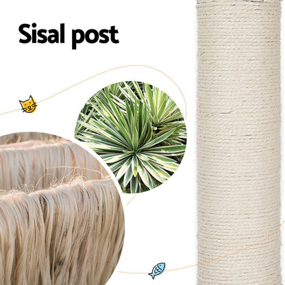 i.Pet Cat Tree Tower Beige 142cm - Coco & Harley - Pet Care > Cat Supplies > Cat Furniture - PET-CAT-WOOD142-BE