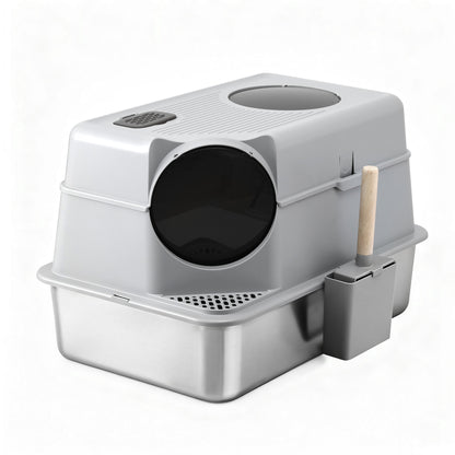 i.Pet Stainless Steel Enclosed Litter Box