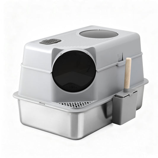 i.Pet Stainless Steel Enclosed Litter Box